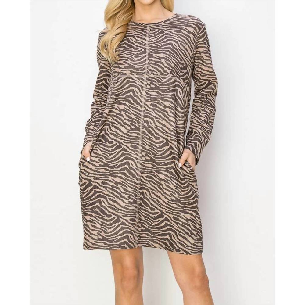NEW JOH aurora suede dress in zebra print